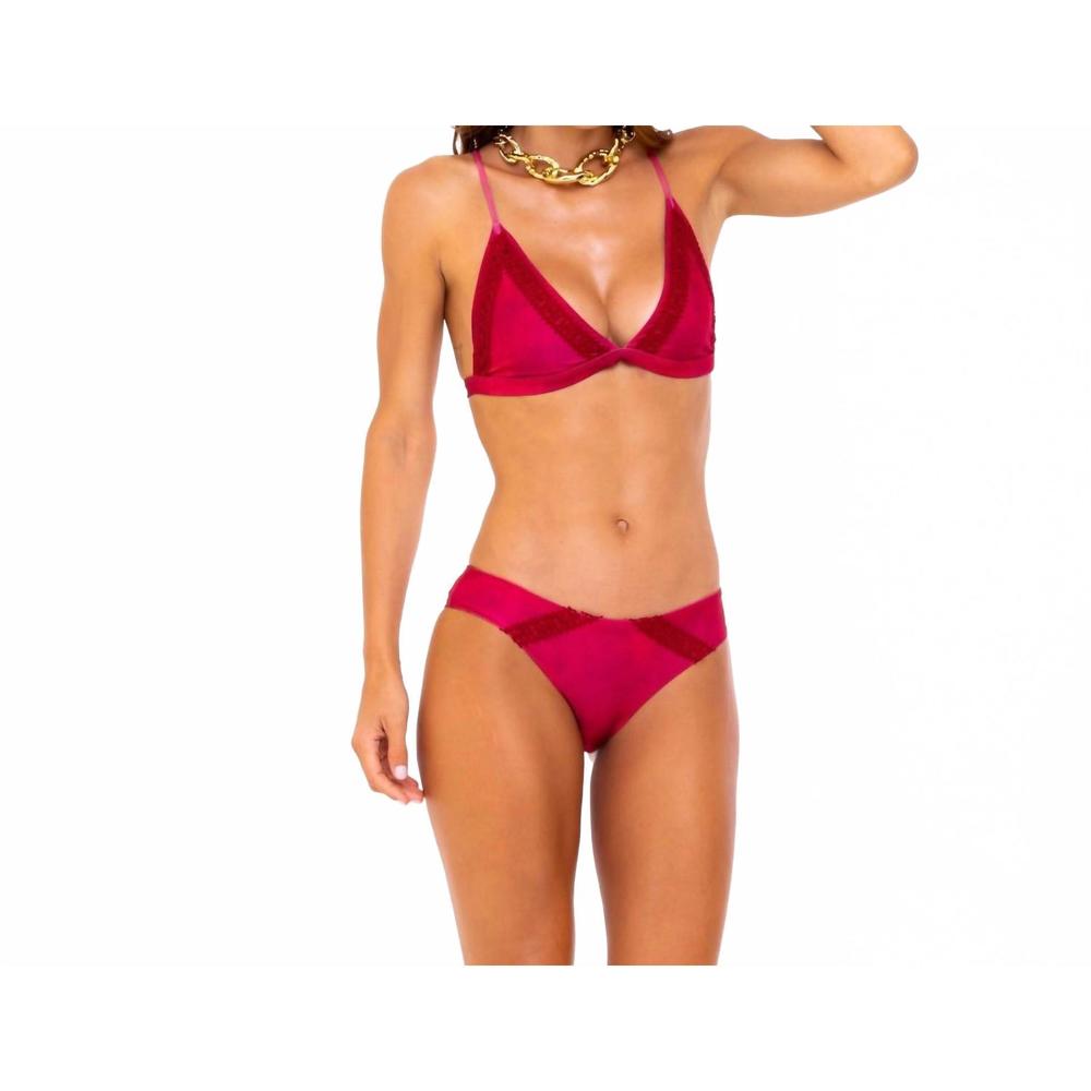 NEW SOAH women's rain bikini bottom in gogi berry